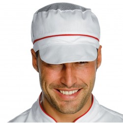 Cappello charly Bianco profilo rosso ISACCO 077007