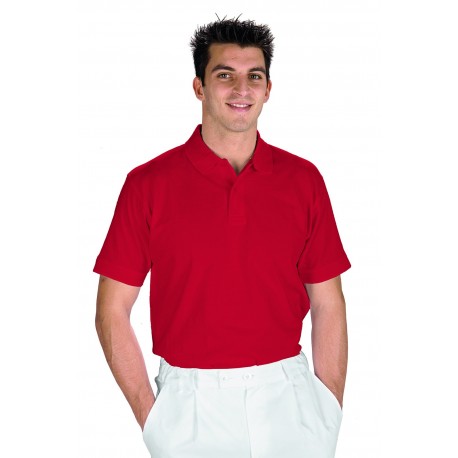 Polo unisex m/m rosso cotone