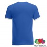 T-shirt ringer blu royal profilo bianco