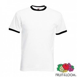 T-shirt ringer bianco con profili neri