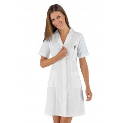 Gown VALENCIA SLIM short sleeve BOHEME White 100% Polyester ISACCO 008570M