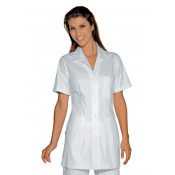 CASACCA MARBELLA manica corta BIANCO 100% Cotone  SATIN  NO STIRO ISACCO 031509M