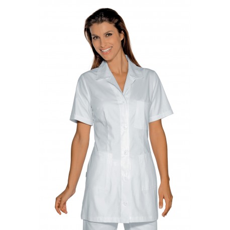 CASACCA MARBELLA manica corta BIANCO 100% Cotone  SATIN  NO STIRO ISACCO 031509M