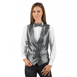 GILET UNISEX Double-breasted LUREX SILVER  ISACCO 033342