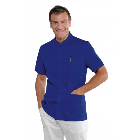 CASACCA CORFÙ manica corta BLU CINA 65% Poliestere  35% COTONE ISACCO 055016M