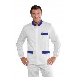 CASACCA CORFÙ BIANCO RIFINITURE BLU CINA 65% Poliestere  35% COTONE ISACCO 055046