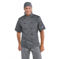 Jacket Chef Grey short sleeve 65% Pol. 35% Cot. ISACCO 058012M