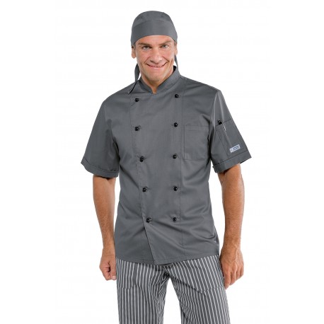 Jacket Chef Grey short sleeve 65% Pol. 35% Cot. ISACCO 058012M