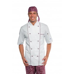 Kochjacke BORDEAUXCHEF kurze Ärmel  100 % COTTON ISACCO 059003M