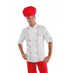 Jacket Chef RED CHEF short sleeve 100 % COTTON ISACCO 059300M