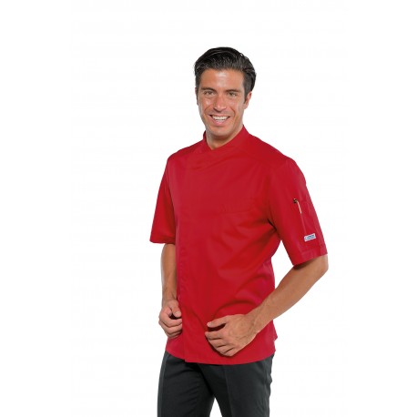 Jacket Chef BILBAO short sleeve Red 65% Pol. 35% Cot. ISACCO 059307M