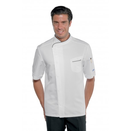 GIACCA BILBAO manica corta BIANCO + NERO 100 % Cotone ISACCO 059321M