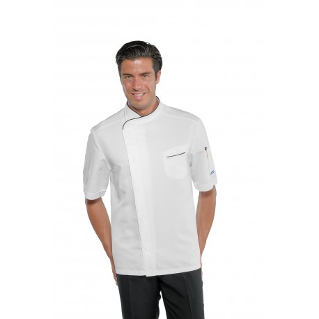 Jacket Chef BILBAO short sleeve White+Black 100% Polyester SUPERDRY Microfiber ISACCO 059330M