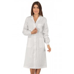 CAMICE VICHY POLSI IN MAGLIA BIANCO 100 % Cotone ISACCO 008200P