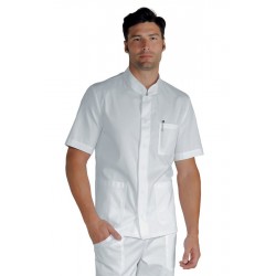 Tunic CORFU\'   short sleeves   UPER STRETCH White 97% COTTON  3% SPANDEX ISACCO 055078M