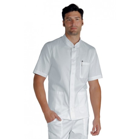 CASACCA CORFÙ manica corta SUPER STRETCH BIANCO 97% Cotone  3% SPANDEX ISACCO 055078M