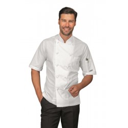 GIACCA ALABAMA SLIM manica corta SATIN BIANCO 100% Cotone  SATIN  NO STIRO ISACCO 057309M