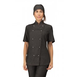 DamenjackeCHEF kurze Ärmel BLACK JEANS 100 % COTTON ISACCO 057641M