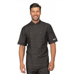 Jacket Chef Snapsshort sleeveBLACK JEANS 100 % COTTON ISACCO 057041M