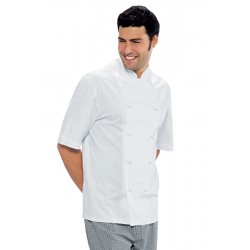 Jacket Chef ENRICA BIG SIZEshort sleeveWhite 100 % Cotton ISACCO 057101