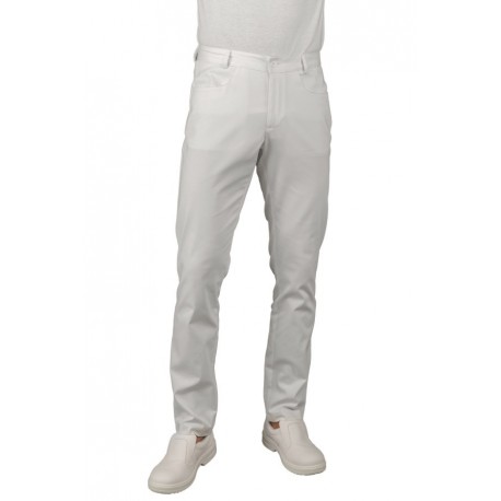 Trousers  YALE SLIM SUPER STRETCH White 97% COTTON  3% SPANDEX ISACCO 064578