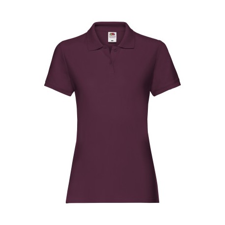 POLO PREMIUM LADY BORDEAUX 100%COTONE