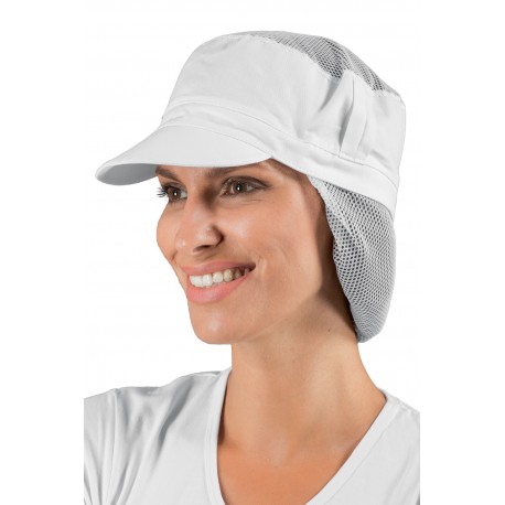 Hat CHARLYwith net EXTRA White 65% Pol. 35% Cot. ISACCO 077000R