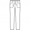 Pantalone con elastico Cotone big size Bianco ISACCO 044000 - Fronte