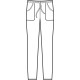 Pantalone con elastico Bianco Cotone ISACCO 044000 - Fronte