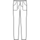 Pantalone con elastico Bianco Cotone ISACCO 044000 - Fronte