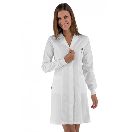 CAMICE VALENCIA SLIM POLSO IN MAGLIA  BIANCO 100% COTONE SATIN - ISACCO 008509P