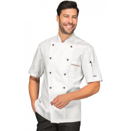 Jacket Chef PRESTIGEshort sleeve100 % Cotton - ISACCO 059000M