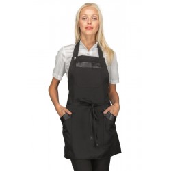 Apron OREGON SHORT Black 100 % Polyester - ISACCO 088401S