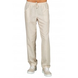 PANTALONE C/ELASTICO 60% COTONE 40% LINO - ISACCO 044016