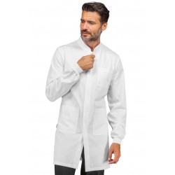 CAMICE DOVER CON ZIP POLSI N MAGLIA BIANCO 65% POLIESTERE  35% COTONE - ISACCO 060520P