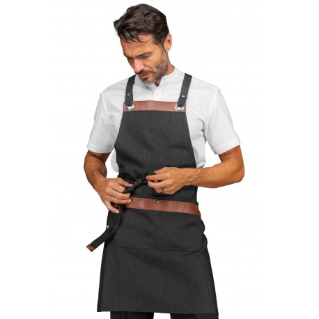 Apron MILFORD ZAFFERANO Black 45% Polyester  55% Cotton - ISACCO 088891