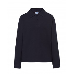 Polo Bambino Ragazzo Blu Navy Manica Lunga