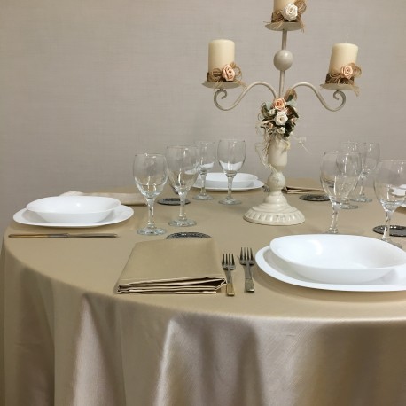 Tablecloths Satin Malè Beige Ivory 381