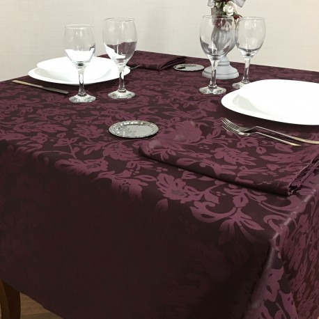 Tischdecke Amalfi aubergine farbe