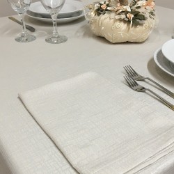 Tablecloths Linone Ivory Brown Rope