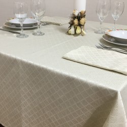 Tablecloths Porto Quadro Ivory