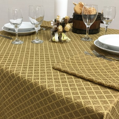 Tischdecke Porto Quadro Bronze