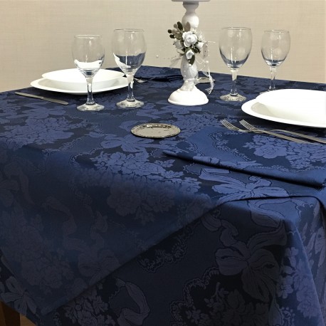 Set Tovaglia Camilla Blu 190x300 + 18 tov.li