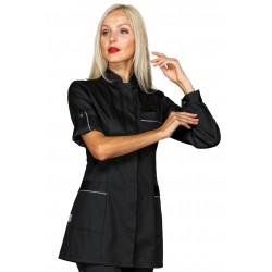 Tunic Antigua Black + profile Grey 65% Polyester - 35% Cotton ISACCO 003001