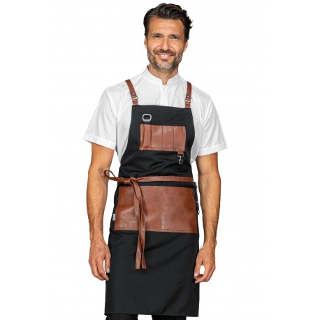 Apron Bristol Black + Leather 100% Polyester ISACCO 088911