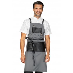 Apron Bristol Grey + Faux leather Black 100% Polyester ISACCO 088912