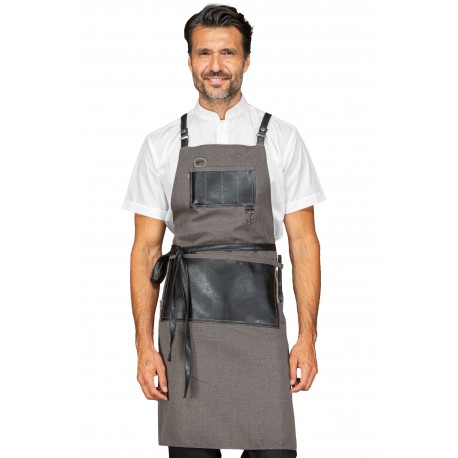 Apron Bristol Smoke + Faux leather Black 100% Polyester ISACCO 088921