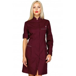 Gown Venezia Burgundy + profile Grey 65% Polyester - 35% Cotton ISACCO 007703