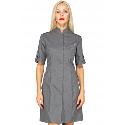 Gown Veneziashort sleeveGrey + profile Grey 65% Polyester - 35% Cotton ISACCO 007712M