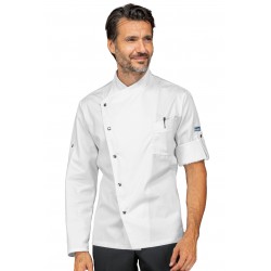 Jacket Chef Manhattanshort sleeveWhite 65% Polyester - 35% Cotton ISACCO 059700M